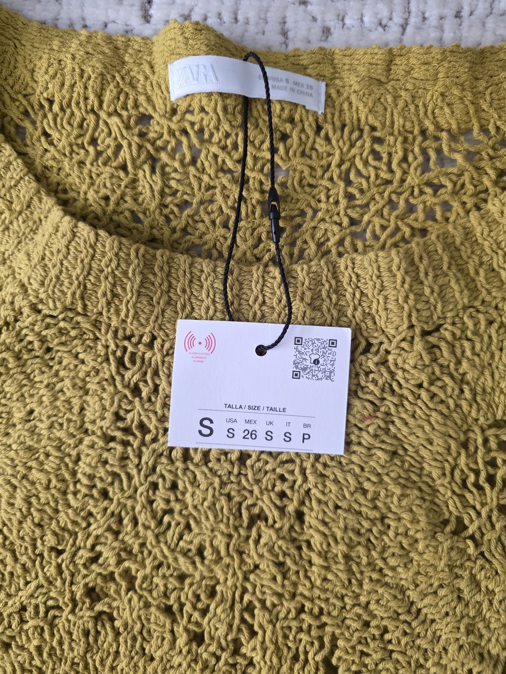 NWT Zara Open Knit Crochet Sweater Tank Top Chartruese  Size Small
Or - Picture 3 of 4